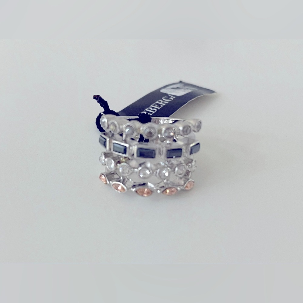 Dyrberg Kern Silver Ring with Swarovski Crystals.